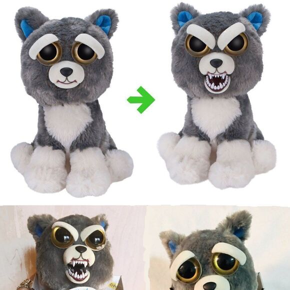 SAMMY SUCKERPUNCH  DOG STUFFED ANIMAL HAPPY ANGRY - Picture 1 of 8